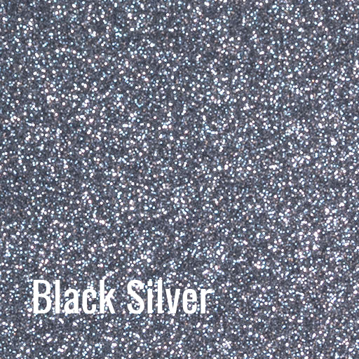 12 Black Silver Siser Glitter Heat Transfer Vinyl (HTV)